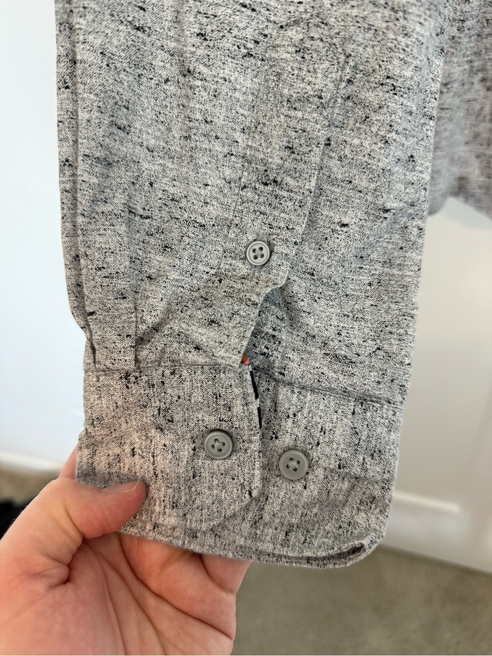 Denim & Flower Men's Heather Gray Button-Down Shirt 100% cotton - Picture 4 of 9